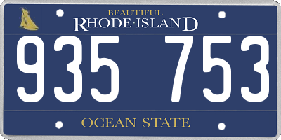 RI license plate 935753