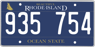 RI license plate 935754