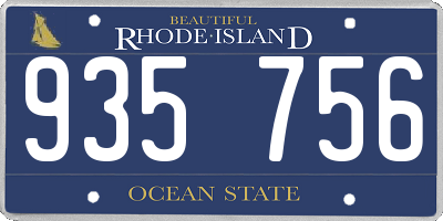 RI license plate 935756