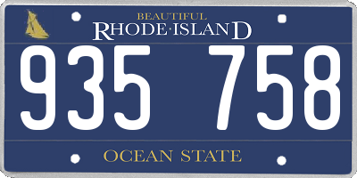 RI license plate 935758