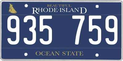 RI license plate 935759