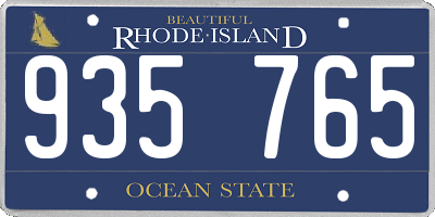 RI license plate 935765