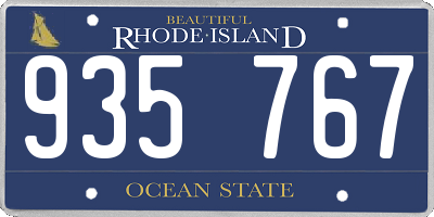 RI license plate 935767