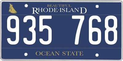 RI license plate 935768