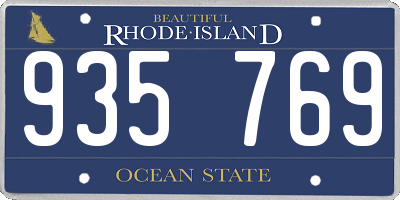 RI license plate 935769
