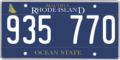 RI license plate 935770