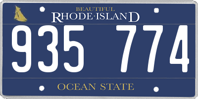 RI license plate 935774