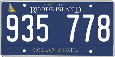 RI license plate 935778