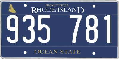 RI license plate 935781
