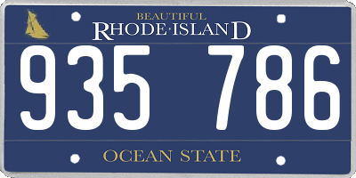 RI license plate 935786