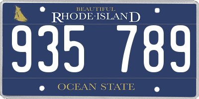 RI license plate 935789