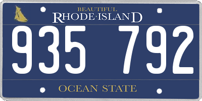 RI license plate 935792