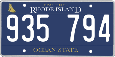 RI license plate 935794