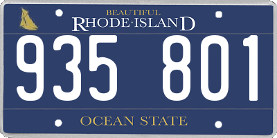 RI license plate 935801