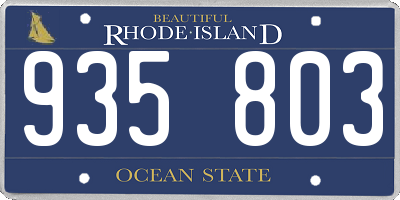 RI license plate 935803