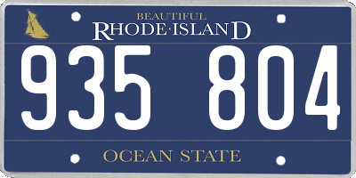 RI license plate 935804