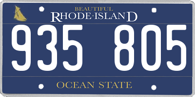 RI license plate 935805