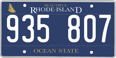 RI license plate 935807
