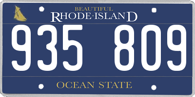 RI license plate 935809