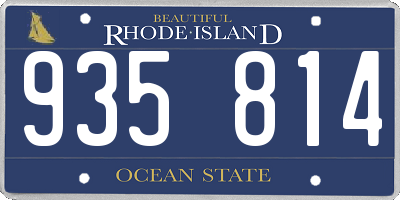 RI license plate 935814