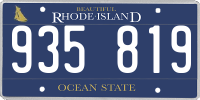 RI license plate 935819