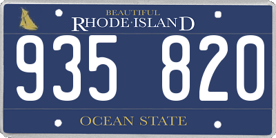 RI license plate 935820
