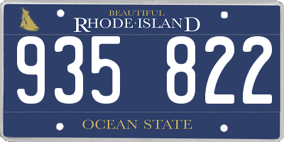 RI license plate 935822