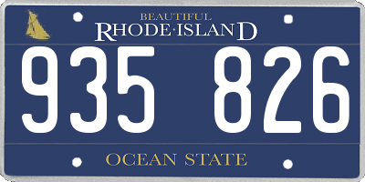 RI license plate 935826