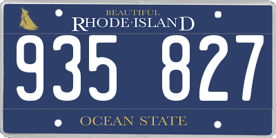 RI license plate 935827