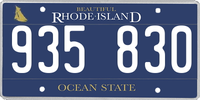 RI license plate 935830
