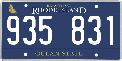 RI license plate 935831