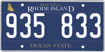 RI license plate 935833