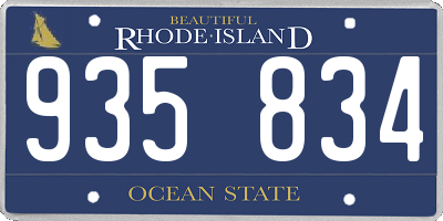 RI license plate 935834