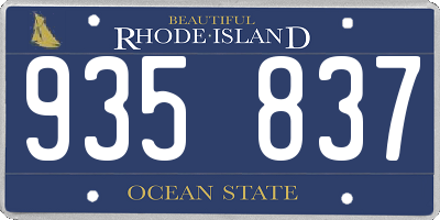 RI license plate 935837