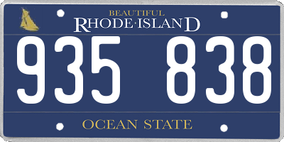 RI license plate 935838