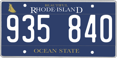 RI license plate 935840