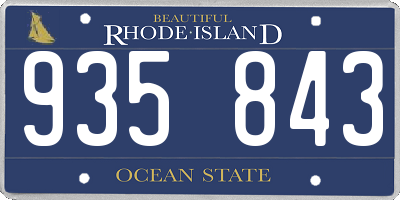 RI license plate 935843