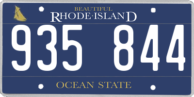 RI license plate 935844
