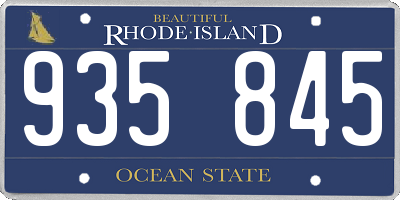 RI license plate 935845