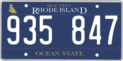 RI license plate 935847