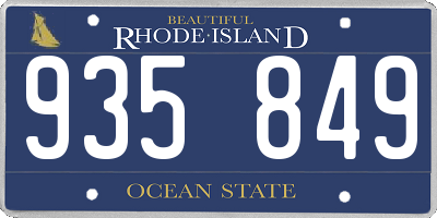 RI license plate 935849