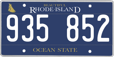 RI license plate 935852