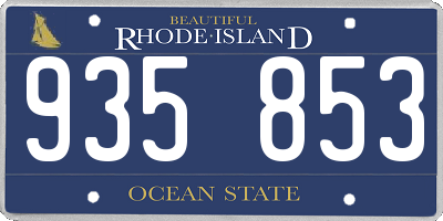 RI license plate 935853
