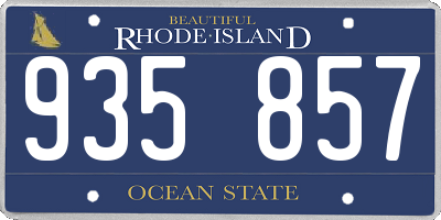 RI license plate 935857