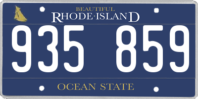 RI license plate 935859