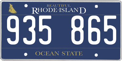 RI license plate 935865