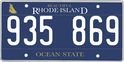 RI license plate 935869