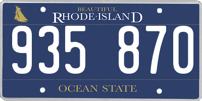 RI license plate 935870