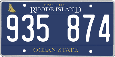 RI license plate 935874
