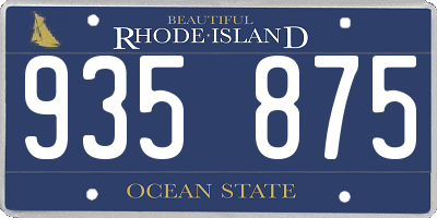RI license plate 935875